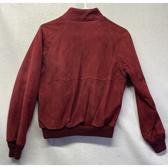 Vintage 80s Britches Georgetowne Red Leather Zip Jacket Size 12 Women’s Western - Picture 3 of 3